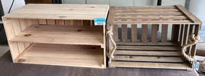 lot 3623 image: Root Candles Display Crates - American Made Est. 1869 Wooden Storage Boxes -- Shelf 28.5x12.5x15in