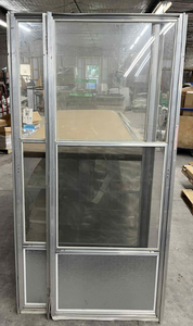 lot 3639 image: Lot of Two (2) Imperial 161 Self-Storing Storm Door Mill Finish 3680 & 3280 - 36x80 and 32x80