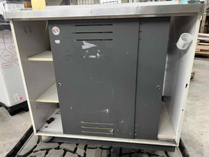 lot 3645 image: Storage Cabinet with Sliding Doors and Shelves and Electric Hook-up and Outlets - 47x30x42.5in