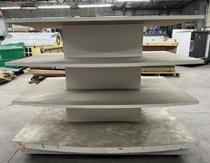 lot 3646 image: 4-Tier Retail Display Stand - White Commercial Merchandise Shelving Display - 60x36x46in