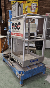 lot 3671 image: Genie IWP 25S Vertical Mast Lift - Width 2 ft 8 in - Weight 1,290 lb - Max Working Height 30 ft 11 in - Lift Capacity 350 lb -  Stowed Height 6 ft 4