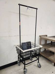 lot 3068 image: Royal Basket Trucks Commercial Laundry Cart with Hanging Rod