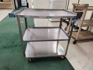 lot 3071 image: Lakeside Stainless Steel 3-Tier Utility Cart
