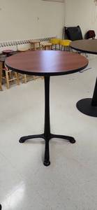 lot 3103 image: (1) 30in Commercial Round Bar Height Table with Black Pedestal Base