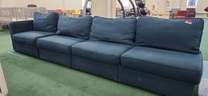 lot 3152 image: Lovesac 4-Piece Sectional Sofa in Navy Blue