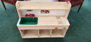 lot 3157 image: Childrens Play Kitchen Sink Unit with Storage