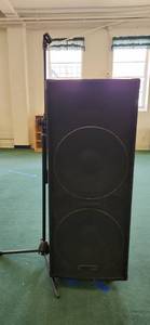 lot 3170 image: Professional Dual 15-inch PA Speaker Cabinet with Stand