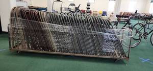 lot 3172 image: (45) Folding Chairs with Transport Cart
