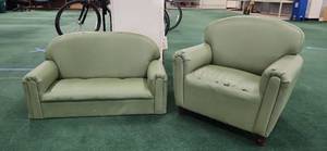 lot 3173 image: Upholstered Childrens Chair and Couch