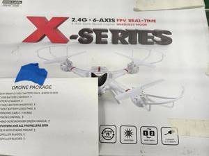 lot 3180 image: Sky Viper X-Series 2.4G 6-Axis FPV Real-Time Quadcopter Drone with Extra Batteries