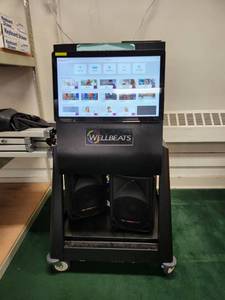 lot 3188 image: Well beats Digital Fitness Kiosk System with Monitor and Fast Fold Projection Screen