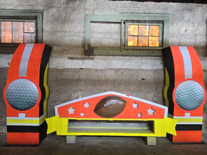 lot 15880 image: Custom Football Theme Display Set - Stadium Speaker Panels and Header