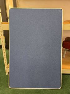 lot 9003 image: (5) Aluminum Frame Bulletin Boards with Navy Blue Fabric Surface