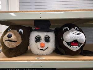 lot 9008 image: (3) Plush Animal Head Costume Mascot Props