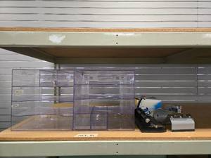 lot 9016 image: Office Supply Lot - Clear Desk Organizers, Rolodex Card File, and Staplers