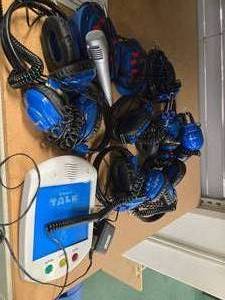 lot 9017 image: Lakeshore Learning Smart Talk Communication System with Headsets
