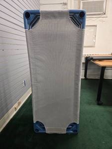 lot 9026 image: (5) Kaplan Childrens Cots with Blue Frame