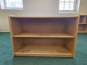 lot 9075 image: Kaplan Wooden Educational Childrens Storage Shelf