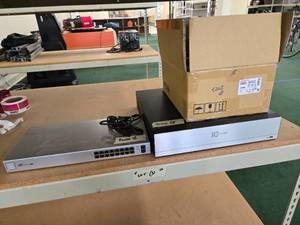 lot 9092 image: UniFi Switch 16 150W Network Switch with IC Realtime NVR and Axis S2108 Cameras
