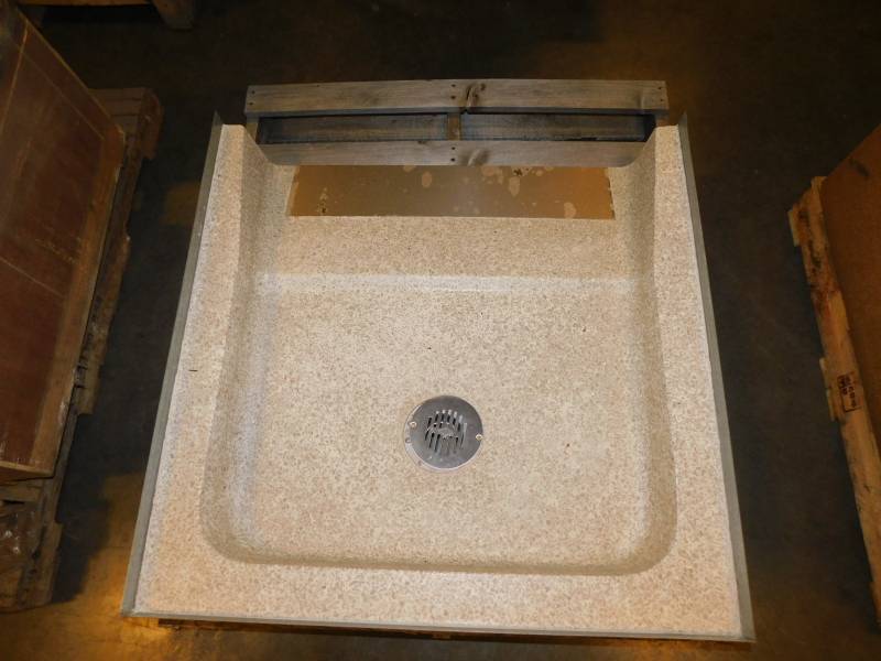 lot 1607 image: Stone Shower Basin Sizes Pictured