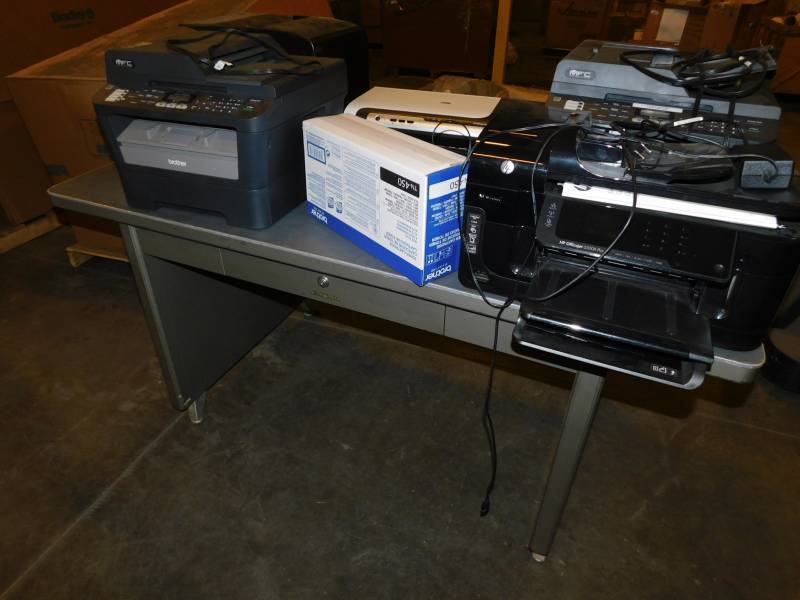 lot 1633 image: Lot of Printers Copiers and Desk