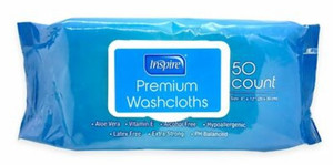 lot 9774 image: Inspire Premium Washcloths 50 Count 8x12 Aloe Vera