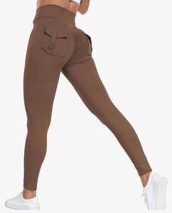 lot 9788 image: Wavar Scrunch Butt Lifting Leggings with Pockets Cargo Leggings for Women Workout Cargo Pants Tummy Control Yoga Pants Size-L