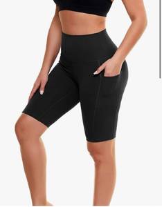 lot 9791 image: GAYHAY Biker Shorts for Women with Pockets - 853 Booty High Waisted Black Spandex Volleyball Short for Workout Yoga Size-SM