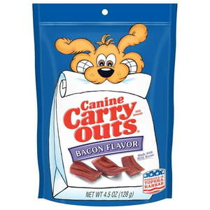 lot 9844 image: Canine Carry Outs Bacon Flavor Dog Treats 4.5 oz Bag