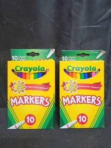 lot 9850 image: Crayola 58-7726 Classic Fine Line Markers Assorted Colors 10 Count, 2 Pack
