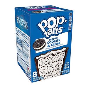 lot 9855 image: Kelloggs Pop Tarts Frosted Cookies & Cream 8 Pastries 13.5 Oz