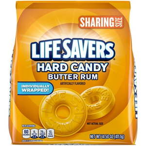 lot 9859 image: LIFE SAVERS BUTTER RUM HARD CANDY, 14.5 Oz (EXACT COUNT UNKNOWN)