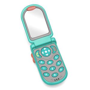 lot 9880 image: 9Infantino Flip and Peek Fun Phone Bilingual with 3 English & 3 Spanish Phrases, Sounds Effects for Engagement, Peek a Boo Mirror Inside, 2 Colors, Ages 3 Months , Teal, 1 Count (Pack of 1)