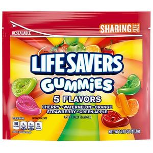 lot 9890 image: LIFE SAVER GUMMIES CHERRY, WATERMELON, ORANGE, STRAWBERRY, GREEN APPLE GUMMIES, CHERRY, WATERMELON, ORANGE, STRAWBERRY, GREEN APPLE 14.5OZ