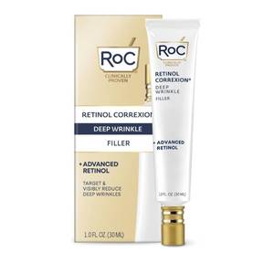 lot 9960 image: RoC Retinol Correxion Deep Wrinkle Facial Filler with Hyaluronic Acid & Retinol, Skin Care for Women and Men, 1 Fl Oz (Packaging May Vary)