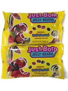 lot 9964 image: Just Born Jelly Beans, Original Fruit Flavor, 10 oz. Bags (Pack of 2)