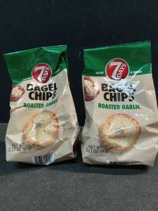 lot 9983 image: ROASTED GARLIC BAGEL CHIPS, ROASTED GARLIC 2 Pack- 3.17Oz