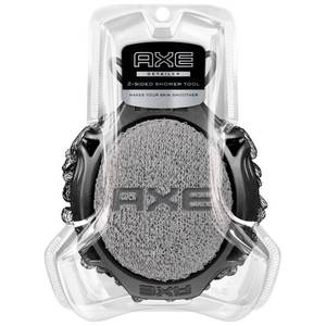 lot 9999 image: Axe Detailer 2-Sided Shower Tool, grey and black