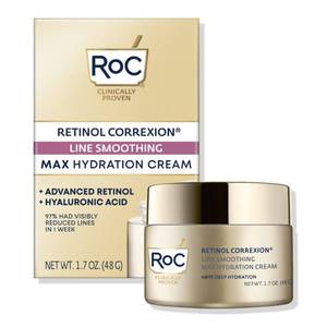lot 10018 image: RoC Retinol Correxion Max Daily Hydration Anti-Aging Face Moisturizer with Hyaluronic Acid, Oil Free Skin Care Cream for Fine Lines, Dark Spots, Post-Acne Scars, 1.7 Ounces (Packaging May Vary)