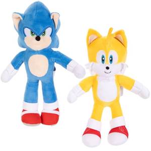 lot 10029 image: Sonic The Hedgehog Sonic 3 Movie Plush Sonic & Tails 9-Inch Stuffed Toy Figures - Officially Licensed 3 Movie, Amazon 2-Pack Kids Plush Toy Figure Set