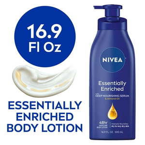lot 10036 image: NIVEA Essentially Enriched Body Lotion for Dry Skin 16.9 Fl Oz Pump Bottle