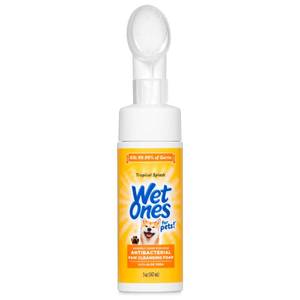 lot 10044 image: Wet Ones for Pets Antibacterial Paw Cleaner With Built-in Scrubber Brush - Foaming Cleanser for Dog Paws - Washer & Grooming Care - Cleaning Supplies - Tropical Splash Scent 5 oz