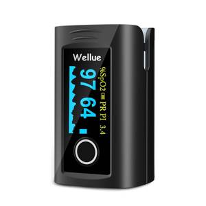 lot 10064 image: Wellue Fingertip Pulse Oximeter, Blood Oxygen Saturation Monitor with Batteries, Carry Bag & Lanyard for Wellness Use