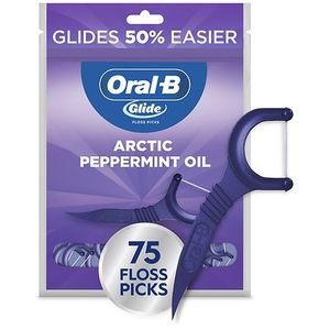 lot 10073 image: Oral-B Glide Peppermint Dental Floss Picks with Arctic Peppermint Oil Flavor 75 Picks