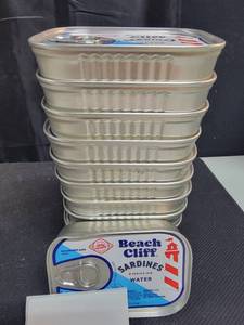 lot 10074 image: 12pk - Beach Cliff Sardines in Water 3.75 oz Can Shelf Stable Canned Wild Caught Sardine High in Protein