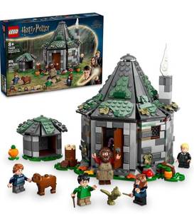 lot 10105 image: LEGO Harry Potter Hagrids Hut an Unexpected Visit - Harry Potter Toy for Boys & Girls Ages 8 - Kids Building Toys WBuildable House, 7 Minifigures & Dragon - 76428 - RETAIL $75