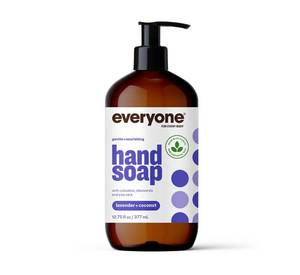 lot 10106 image: Everyone Liquid Hand Soap, 12.75 Ounce (Pack of 1), Lavender and Coconut, Plant-Based Cleanser with Pure Essential Oils