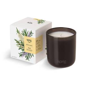 lot 10112 image: Sprig by Kohler Shield Aromatherapy Candle with Tea Tree and Rosemary, 100% Natural Soy-Coconut Wax, Strong and Centering Scent, Gift for Holidays, 8 oz