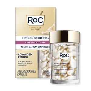 lot 10117 image: RoC Retinol Correxion Anti-Aging Wrinkle Night Serum, Daily Line Smoothing Skin Care Treatment for Fine Lines, Post-Acne Scars, 30 Individual Capsules, Unscented, 0.35 Fl Oz (COUNT UNKNOWN)