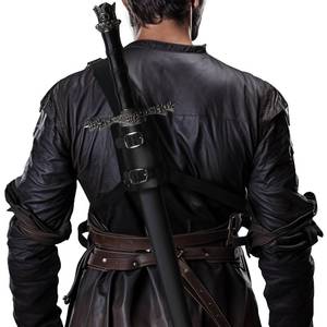 lot 10145 image: HOMELEX Medieval Leather Back Sword Shoulder Frog - Adjustable Sheath Holster Renaissance Warrior Costume Accessory